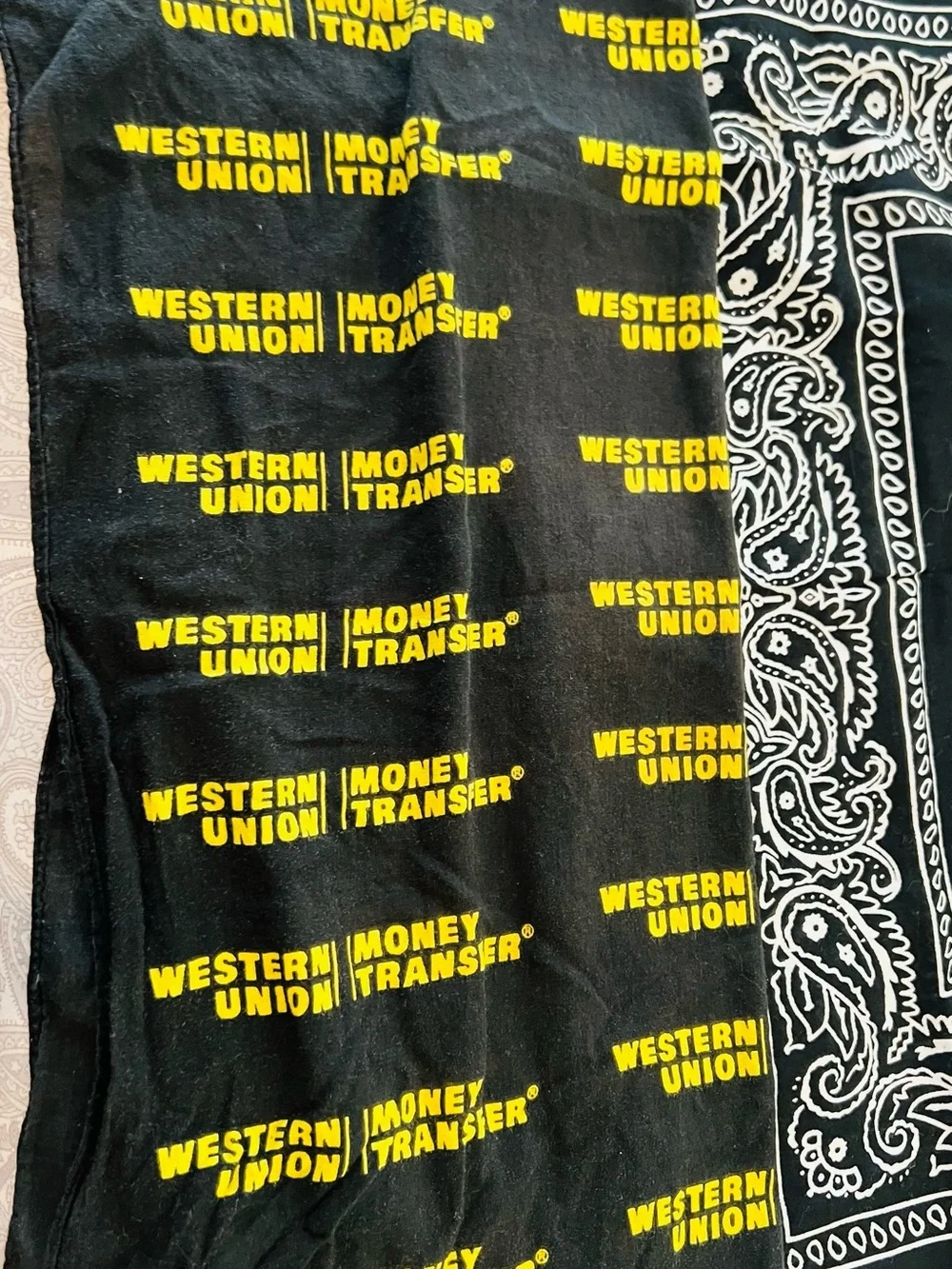 Black Bandana Set with Red Dodge & Yellow Western Union Logos